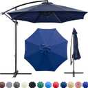 Patio Umbrella Canopy, Universal Replacement Cover for 10 Feet 8- Ribs Outdoor Round Patio Market Umbrella Parasol Canopy Top Sun Shade Accessory, 300D UV Protective And Water Resistant Patio Canopy Blue
