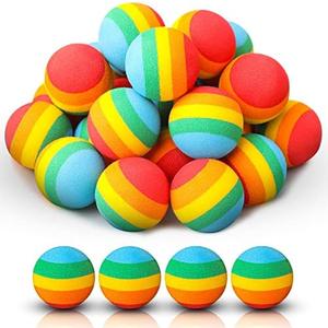 Sumind 48 Pieces Foam Balls Bulk Rounds Refill Balls Soft Foam Bullet Replacement Refill Pack for Blasters Guns for Kids Birthday Party Games Favors Gifts for Boys and Girls(Rainbow Color)