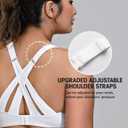 ZeroBound Women's High Impact Sports Bra Criss-Cross Back Full Coverage (White)