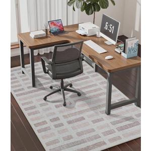 chakme Office Chair Mat for Hardwood Floor, 60"x45" Easy Glide Computer Desk Mat Protector for Rolling Chair Under Desk Rug Nonslip Backing, Machine Wash, (Plaid)