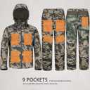 UIIHUNT Hunting Clothes for Men with Fleece Lining: Camo Hunting Suit, Safety Strap Compatible Water Resistant Silent Hunting Jacket and Pants (Green, XXXL)