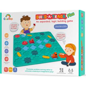 CoolToys Build-A-Track Plus Brain Teaser Puzzles for Kids Ages 4-8 - Educational Smart Logic Board Game for Children, 4 Levels & 200+ Skill-Building Challenges, Travel Boys & Girls STEM Activity CoolToys Build-A-Track Plus Brain Teaser Puzzles for Kids Ages 4-8 - Educational Smart Logic Board Game for Children, 4 Levels & 200+ Skill-Building Challenges, Travel Boys & Girls STEM Activity