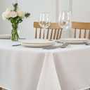 maxmill Jacquard Tablecloth Stain Resistant Waterproof Wrinkle Resistant Spillproof Washable Soft Slubby Texture Table Cloth for Dining Room, Indoor and Outdoor Use, Rectangle 60 x 140 Inch, White