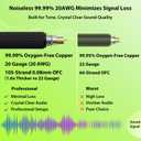 50 ft Guitar Cable, 20AWG 99.99% OFC - A Must for Long Instrument Cable, Nylon Braided Anti-Kinking Kevlar-Reinforced 1/4 TS Cord, Neutrik REAN Connector, Shielded Bass Cord for Fender Electric Guitar