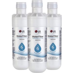 LG LT1000P3 6-Month / 200 Gallon Refrigerator Replacement Water Filter, 3 Count (Pack of 1), White