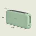 bella 2 Slice Slim Toaster, Fits-anywhere Kitchenware, 6 Setting Shade Control with Reheat & Cancel Buttons, Fits Sourdough, 10 Long Slot, Anti Jam & Auto Shutoff, 900 Watt, Seaglass