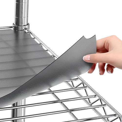 Shelf Liners for Wire Shelf System: Set of 5 in Graphite: 12 x 22 inch: Plastic Wire Shelving Shelf Mats