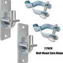 2 Pack 1-3/8 Inch Wall Mount Gate Hinge Metal Hinges Fence Post Chain Link Fence Frame Hinge Outdoor Gate Hardware (Screws Included)