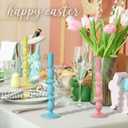 Mumufy 3 Pcs 11 Inch Easter Candle Holder Glass Easter Egg Candlestick Holder Spring Taper Decorations Home Candlesticks Decorations Centerpieces Decor for Candle Fireplace Mantle Dining Gifts