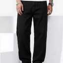 JMIERR Mens Baggy Jeans Stretch Casual Loose Fit Jeans Streetwear Denim Pants (Black, M)