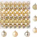 DITK-U 42pcs Glitter Christmas Balls Shatterproof Christmas Tree Baubles Xmas Tree Ornaments Baubles for Xmas Tree Holiday Wedding Party Decoration(Gold)