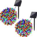 Joomer Solar Christmas Lights, 2 Pack Total 144 FT 400 LED 8 Modes Waterproof Solar String Lights Outdoor Auto ON/Off for Patio, Tree, Garden, Christmas Decorations (Multicolor)