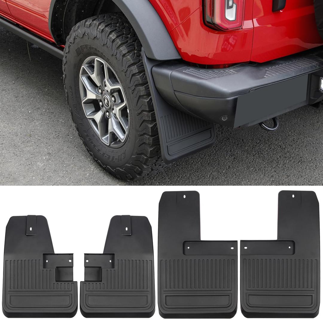 Mud Flaps for Ford Bronco 2021-2026 Front and Rear Splash Guards for Bronco 2/4 Door