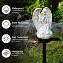 Guardian Angel Garden Decor Solar Light Outdoor Yard Statues Outside Decorative Mom Dad Grave Decorations for Cemetery Mother Memorial Gifts Lighted Figurines Christmas