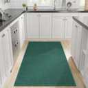 Hargiis Kitchen Rug, Rubber Non Slip Kitchen Rugs Washable, Absorbent Runner Mat for Floor, Machine Washable Standing Mats for in Front of Sink, Laundry, Entryway, Hallway (Dark Green, 71" 35.5")