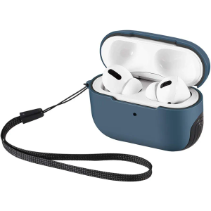 WITHit Sport Cover Compatible with Apple AirPods Pro, Bluestone/Black, Soft Durable Silicone Hard Protective Shell Protective Earbud Cover - Wireless Charging Compatible AirPod Case