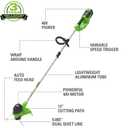 Greenworks 40V 12" Cordless String Trimmer, 0.065" Dual Line with Auto Feed, Variable Speed, Lightweight Weed Eater