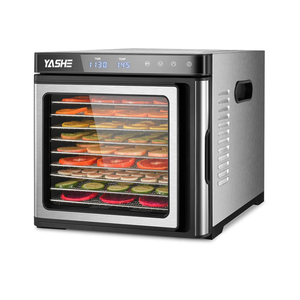 YASHE Food Dehydrator Machine, 9-Tray Stainless Steel Jerky Dehydrator, 1000W Food Dryer with Adjustable Timer & Temperature, Recipes Included for Meat, Fruits, and Herbs