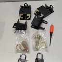 Upgraded 2 Pack 5 inch Black S16100700 Two Way Lockable Gate Latch
Include 4-Digit Combination Lock and Screwdriver for Farm Gate Latch, Metal Gates with 1-1/4" to 1-1/2" Diameter Tubes