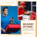 Mifoci 2 Pcs 20 x 20 x 6 Insulated Pizza Delivery Bag Pizza Warmer Bags Carrier Insulated Bags Hold 2-16" or 18" Boxes, for Catering Food Delivery, Restaurants, Cookouts(Red)