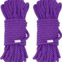 MECCANIXITY Silk Rope, Nylon Twisted Rope Satin Cord Braided 32ft 8mm Purple Durable Trim Multipurpose Thick Cord String for Handicrafts,Packaging,Knot Decorations and Camping, 2 Pack