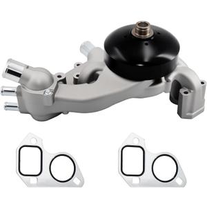 Water Pump with Thermostat Gasket AW6009 Compatible for Chevy Silverado Tahoe Suburban Avalanche GMC Sierra Yukon Cadillac Escalade 4.8L 5.3L 6.0L 6.2L [V8] Engine Only (With Thermostat)
