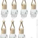 7PCS Car Diffuser Bottle, Automotive Use Car Diffuser Car Hanging Glass Bottle, Car Accessories Car Decor Car Hanging Diffuser, Skull Glass Bottle Hanging Diffuser Bottle for Cars