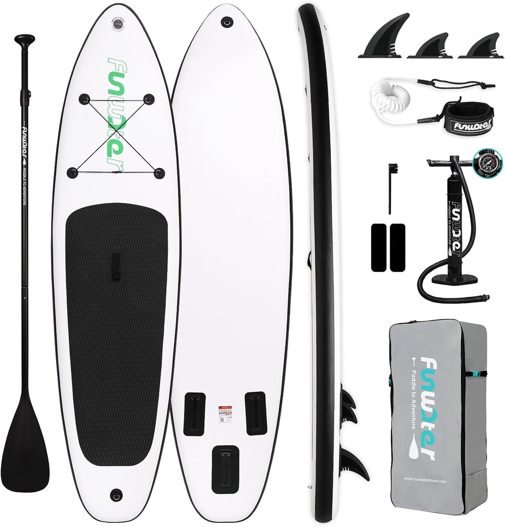 FunWater Inflatable Ultra-Light Stand Up Paddle Board for All Skill Levels with Premium SUP Paddleboard Accessories,Non-Slip Comfort Deck for Youth & Adults