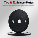 ZELUS Weight Plate, Bumper Plate for Strength and Training Fitness, Olympic Weight Set with Rubber Barbell Dumbbell Plate Stainless Steel Inserts for Pro or Home Gyms, 10 LB