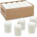 White Votive Candles, 20 Packs Unscented Wax Candles for Wedding, Party & Home (15 Hour), 1.5''D x 2.25''H