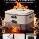 DEEGO Fireproof Document Box with 2 Locks, 10 Hanging File Folders