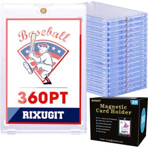 20-Pack Magnetic Card Holders - 360pt Thick Card One Touch Holder, Magnetic Card Case, UV Protection, Fits Trading Cards, Baseball Card, Sports,Gaming & Collectible Cards, Durable Secure Storage