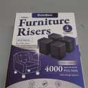 EclatBain Bed Risers Furniture Risers Heavy-Duty Rectangular Adjustable Block Lift to 3 inches and 4.3 inches Desk, Sofa, Chair Legs, Refrigerator, Washing Machine Support up to 4000 pounds (Black-square-4 Pack)