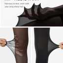 LUCKMEEY Tights for Women Rip-Resistant 40D Black Semi Opaque High Waist Control Top Pantyhose Stocking Under Dress (Black, M-L)
