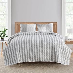 DI ELLEN TRACY QUILT - KING GREEN STRIPE