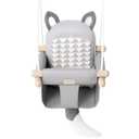 Wooden Hanging Baby Swing with Soft Safety Belt, Cozy Infant Swing Seat for Indoor & Outdoor Use, Adjustable Height, Includes Mounting Hardware – Suitable for Babies & Toddlers（FoxThemed in Gray