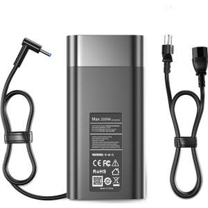 200W Laptop Charger Compatible with HP Victus 15 17 Omen Pavilion Gaming 15 17 ZBook Fury Create Studio 17 15 G9 G10 G8 G7 G6 G5 G4 Envy 15 15u 2020 TPN-DA10 L00818-850 Power Cord