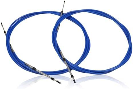 10FT 13FT 20FT 8FT Marine Throttle Shift Control Cable 33C Blue Compatible with Marine Outboard Engine Control Box (2Pcs,13ft/3.9 Meter)