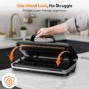 Newise 85Kpa Vacuum Sealer Machine - Kitchen Gifts, 10-in-1 Full Automatic Food Saver with Easy-Lock Handle, Built-in Cutter & Roll Storage for Dry/Moist Foods, Includes Bags & External Hose