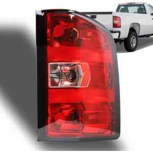 Nakuuly Tail Light Assembly Compatible With 2007-2013 Chevy Silverado 1500 2500HD 3500HD GMC Sierra 2500 HD 3500 HD Right Passenger Side Taillight Rear Brake Lamps with Bulb and Harness