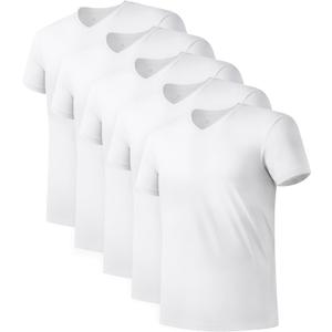 DAVID ARCHY Men's Bamboo Rayon Moisture-Wicking V-Neck Undershirt 3 or 5 Pack (XX-Large)