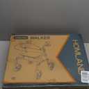 HOMLAND Foldable Rollator Walkers with Seat for Seniors, 8'' Big Wheels, 350 lb. Weight Capacity, Adjustable Handles and Seat Height, Lightweight Rolling Walker, Black