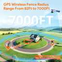 Meowant GPS Wireless Dog Fence & Dog Training Collar with Remote & Free APP, 82-7000ft Adjustable Range Electric Fence, 3 Training Modes, Waterproof LCD Collar for Dogs 10 Lbs+ Outdoor,Blue
