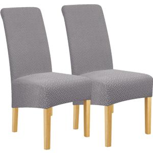 Lellen Oversize Dining Room Chair Covers Set of 2, XL Slipcover for Oversized Chairs, Large Chair Protector, Parson Chair Cover, Kitchen Chair Protectors (Silver Grey)