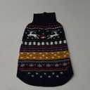 PUPTECK Christmas Dog Sweaters for Cold Weather, Soft Outfit Warm Winter Coat Knitted Dog Clothes for Small Medium Large Doggies Puppy Indoor Outdoor Walking, Colorful Design, Classic (Navy)
