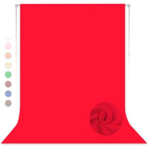 Red Backdrop for Photoshoot, Professional Photo Backdrop Background Curtain for Product Photography, Portraits, Wedding, Party, Live Streaming Video Recording 10X10 FT (Background Only)