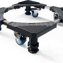 Adjustable Mini Fridge Stand with 4 Heavy-Duty Legs & 4 Locking Swivel Wheels - 16-27 Inch Universal Base for Refrigerators, Washing Machines & Dryers