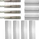 4pcs 16516 Stainless Steel Burners for Bull Grill Replacement Parts + 4pcs 16631 Flame Tamer Flavor Bar + 3pcs 16520 Heat Plate Shield Set,Fits for Bull, Lion, Cal Flame 4 Burner Gas Grills