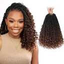 Fulcrum Goddess Box Braids Crochet Hair 12 Inch, 9 Packs Box Braids Crochet Hair for Women, Crochet Braids with Curly Ends (12Inch, 1B/4/30#) (12 Inch (Pack of 9))
