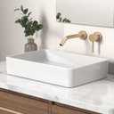 KES Bathroom Vessel Sink 20 Inch Above Counter Rectangular White Ceramic Countertop Sink for Cabinet Lavatory Vanity, BVS123S50, 19.88" X 13.4" X 4.1"